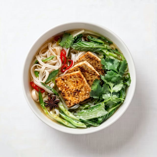 Phở Rau Cải Đậu Hủ (Vegetable & Tofu Noodle Soup).