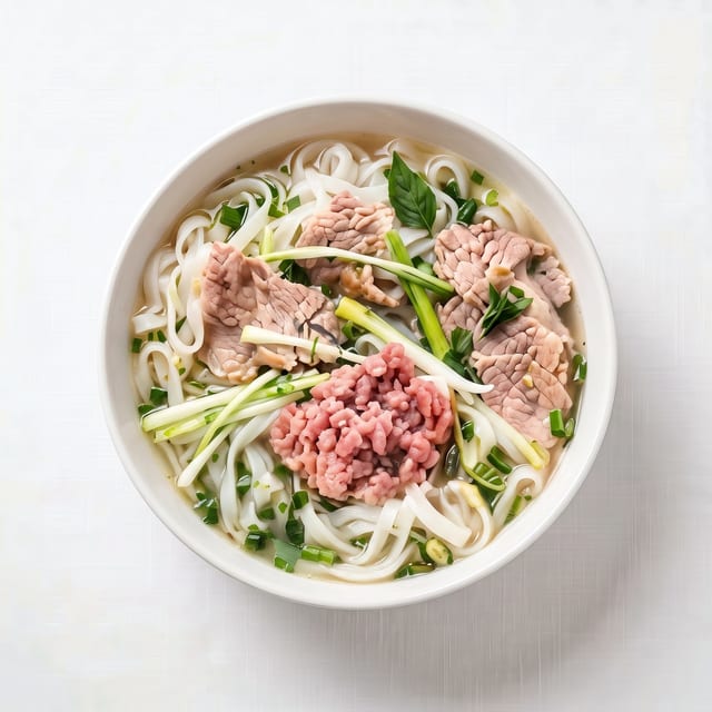 Tái Chín Nạm (Rare Steak, Brisket, Flank).