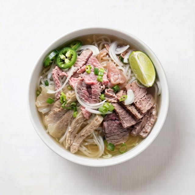 Tái Chín Sách (Rare Steak, Brisket, Tripe).